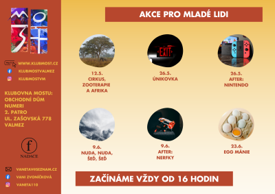 Klub most • Cirkus, zooterapie a Afrika • 16:00
